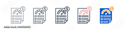 Credit Score different style icons set vector illustration. 