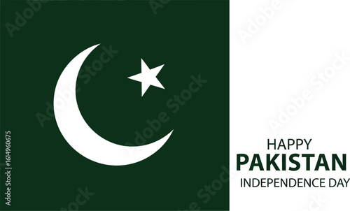 Pakistan flag with independence day text