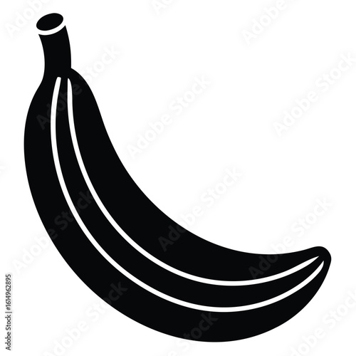 Vector art of a single black banana isolated on white background, a nutritious and versatile fruit