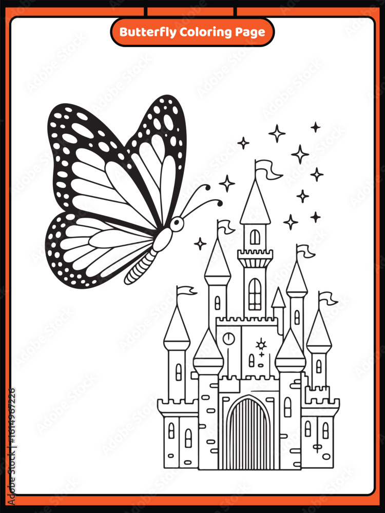 Obraz premium Butterfly coloring page For Kids