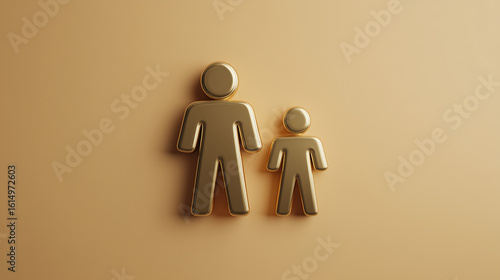 Isolated Father’s Day symbol on smooth, solid color background.

