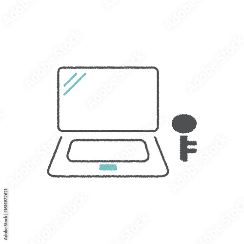 パソコンと鍵のアイコン