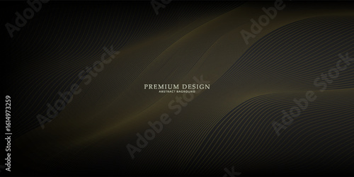 Abstract background design vector illustration of premium line elements on black background with future technology.