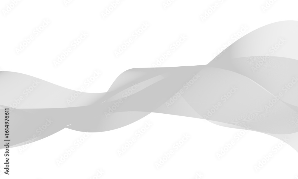 Obraz premium grey Wavy Lines Isolated on White Abstract Background Design