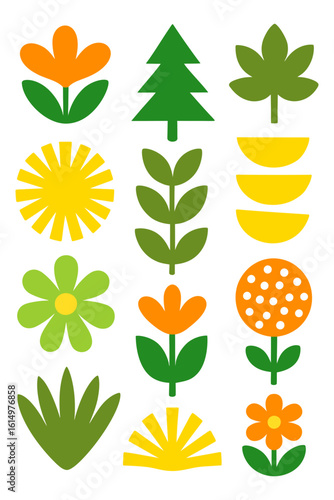 Botanical Flat Vector Set