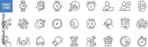  Time Management Icons – Clock, Deadline, Alarm, Stopwatch, Meeting, Planner, Calendar, Task, Work, Timer, Hourglass, Reminder, Date, Schedule, Office, Efficient, Late, Goal, Stopwatch