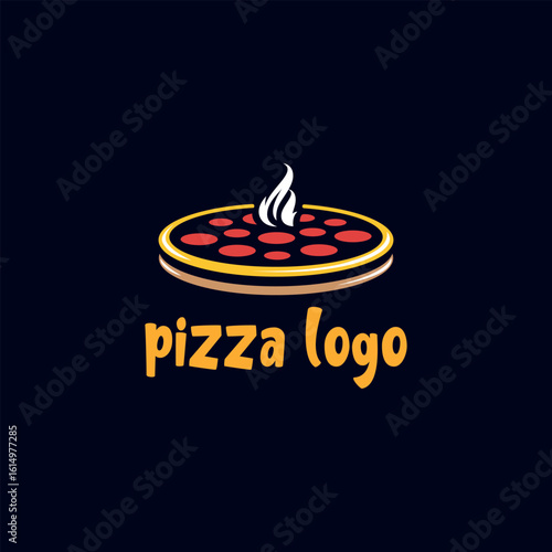 pizza restaurant logo design vector