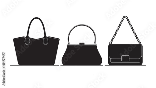 Stylish Handbag Silhouettes A Collection of Classic and Modern Designs for Fashionable Women and Trendsetters Stylish Accessory