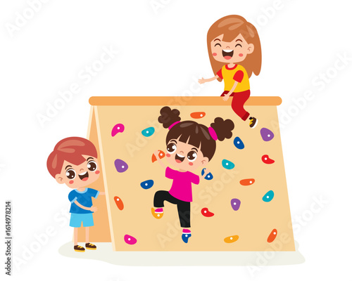 Cartoon Kid Plating At Park