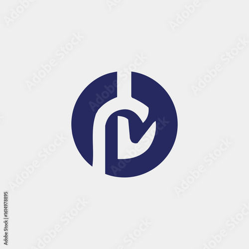 letters pl and ph text logo design vector