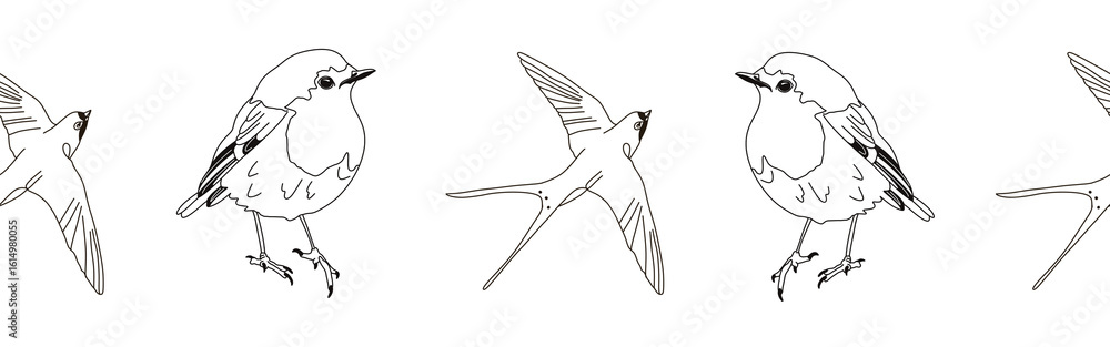 Fototapeta premium Border icon border. Bird feather silhouette symbol. Bird border isolated on white background