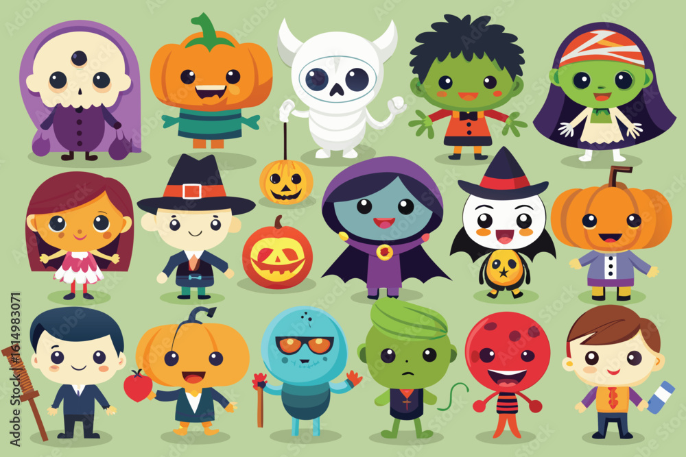 Fototapeta premium halloween monsters set
