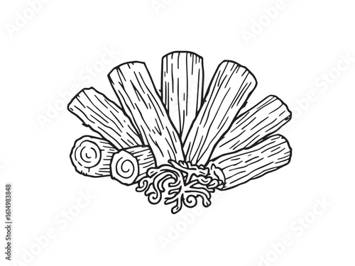 Firewood clear vision simple line art