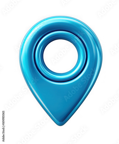Free Download Shiny blue location pin icon with inner circle isolated on transparent background - GFXLoad