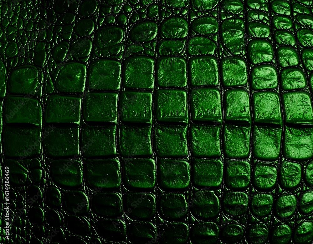 Fototapeta premium Green crocodile skin texture