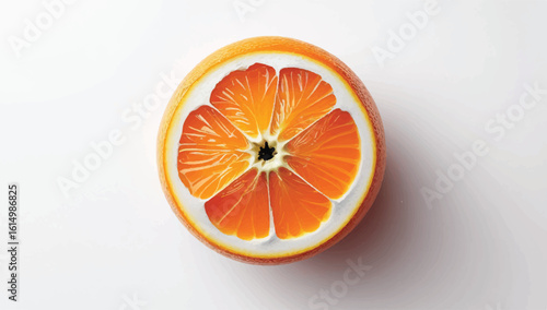 Vibrant illustration of a sliced orange, showcasing juicy segments and bright citrus colors. Perfect for food, health, or summer-themed designs.
