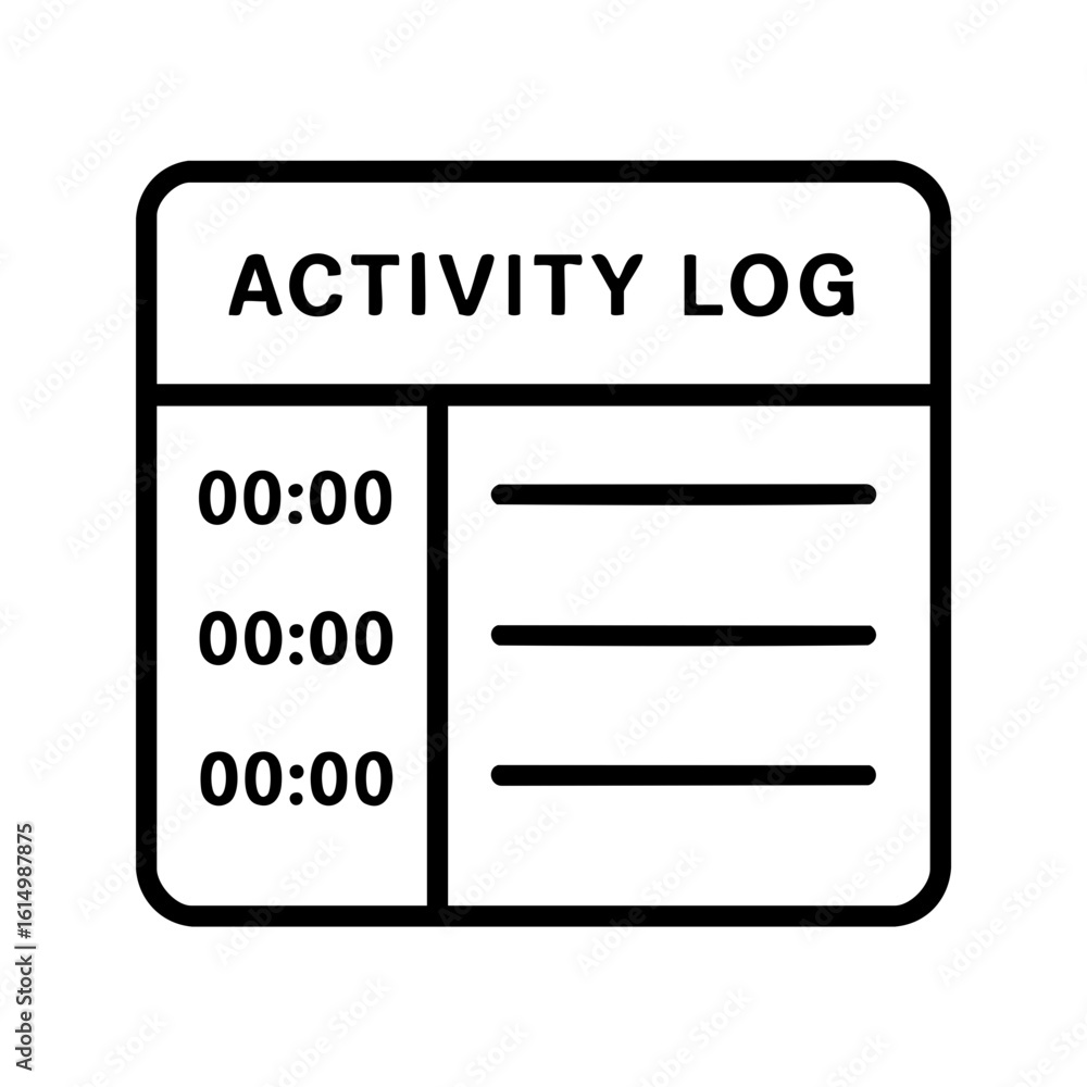 Activity Log Dashboard Panel Icon with Timestamps Activity Log Dashboard Panel Icon with Timestamps