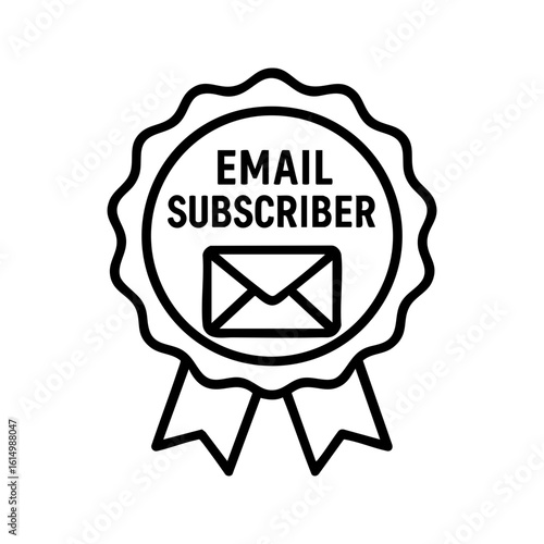 Email Subscriber Badge Icon with Envelope Symbol