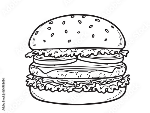food simple line art clear vision