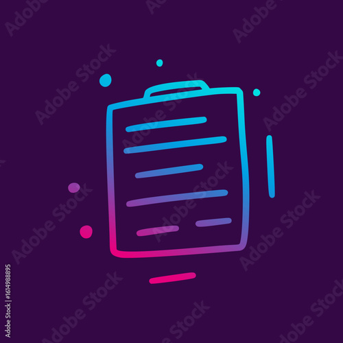 Neon blue musical notes on a dark textured background.