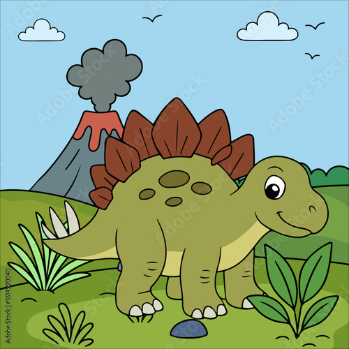 Stegosaurus Dinosaur Children Coloring Pages