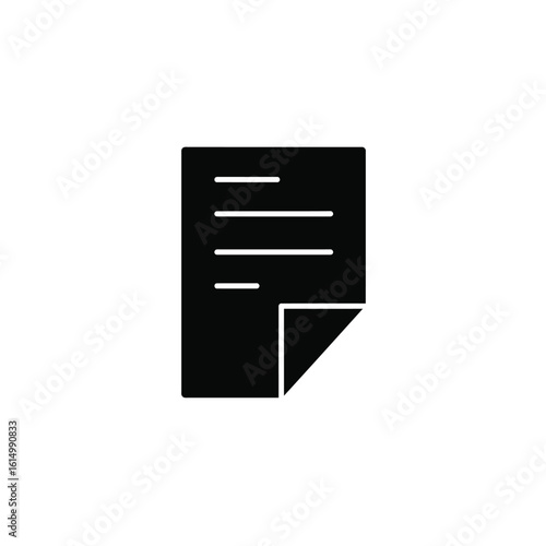Black document icon with text lines paper