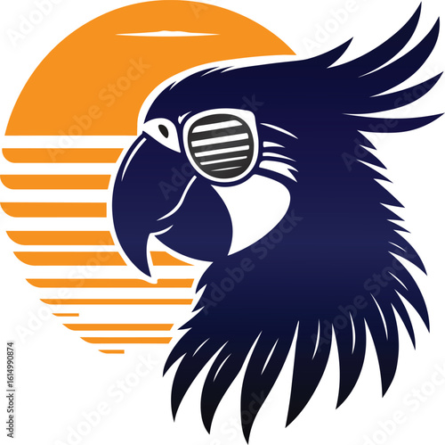 blue bird with sunglass