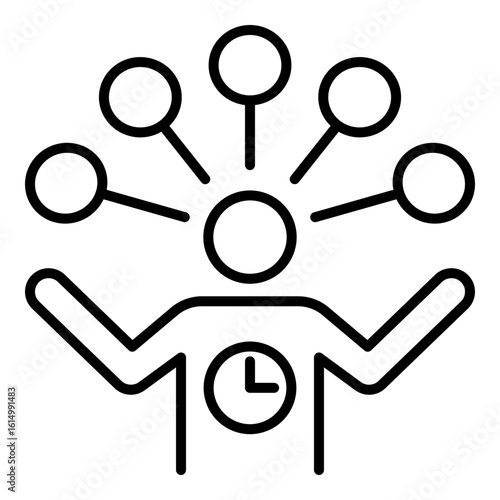 multitasking conceptual icon, symbolizing productivity, efficiency, and time management