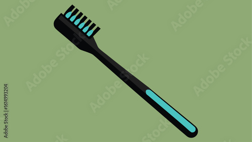 A clear vector illustration of a toothbrush and toothpaste with hygiene and kitchen-related tools on a white background