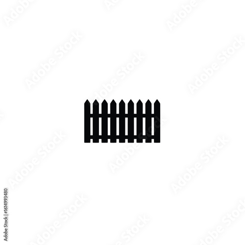 Black picket fence silhouette boundary garden