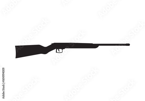 gun icon rifle icon in black style isolated on white background. Guns silhouette. Military firearms icons for rpg design, army arsenal weapon and ammo, pistol shotgun grenade revolver launcher. Vector