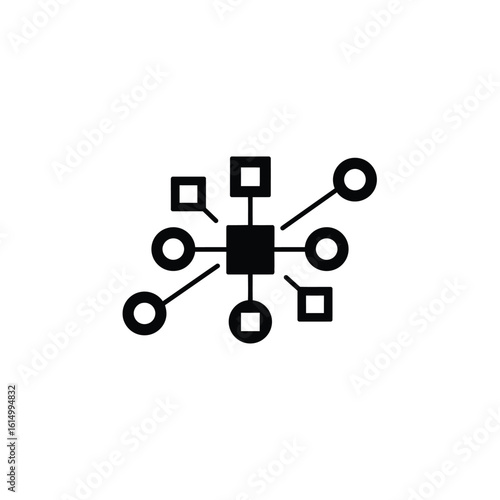 Network connection diagram with nodes technology