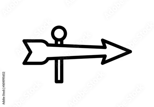 Vector art of a simple line drawing of an arrow sign
