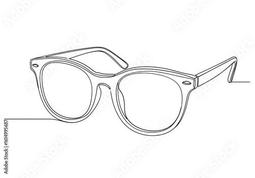 Vector art of a line drawing of eyeglasses isolated on a white background