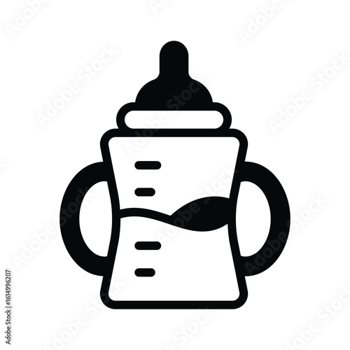 A modern glyph style icon of baby feeder bottle