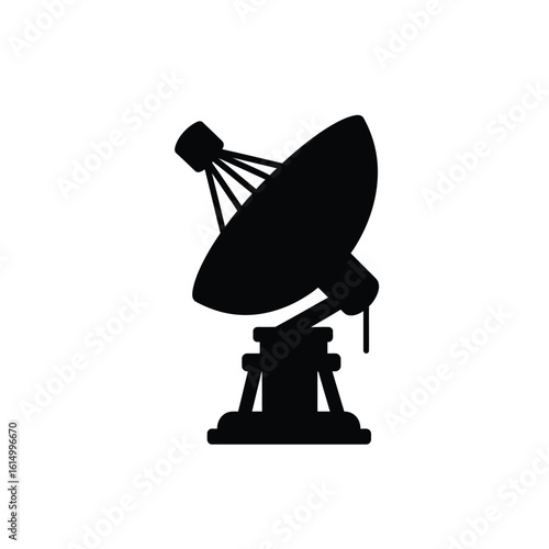 Satellite dish antenna silhouette communication technology