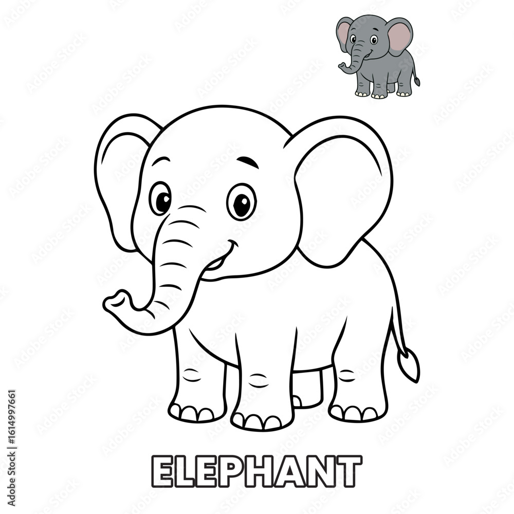 Fototapeta premium Elephant Animal Children Coloring Pages