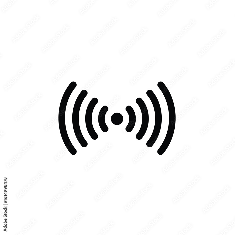 Black signal waves icon white Black signal waves icon white