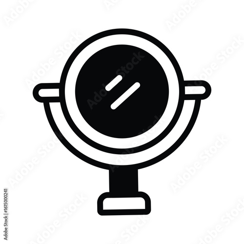 An editable glyph icon of tabletop vanity mirror