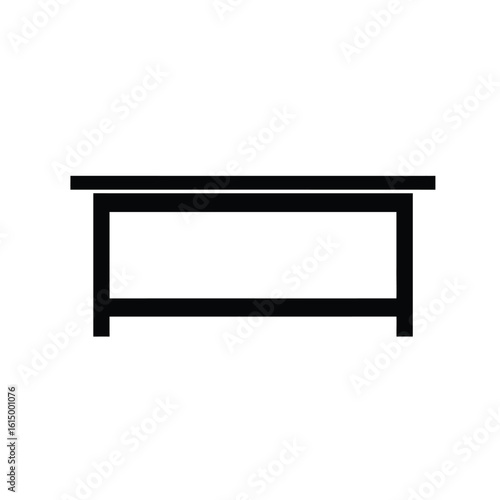 Black silhouette of a simple workbench table workshop
