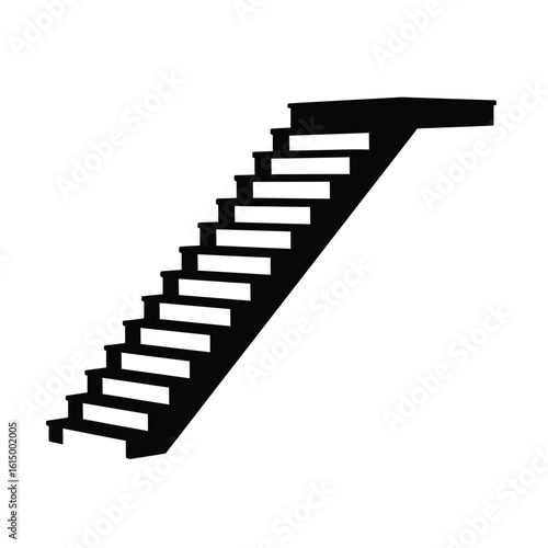 Wallpaper Mural Black staircase silhouette on white background stairs Torontodigital.ca