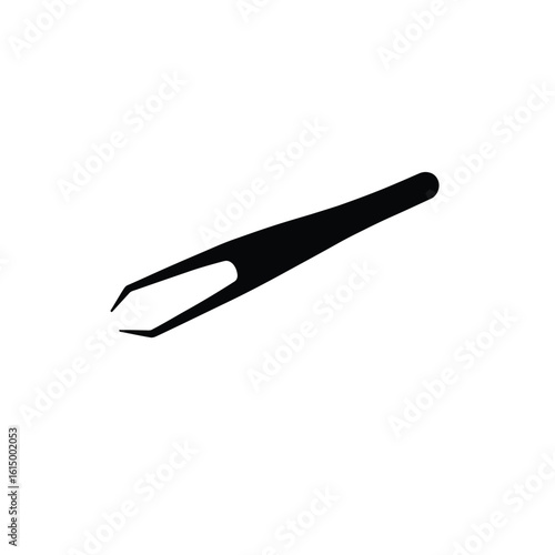 Black tweezers tool silhouette precision