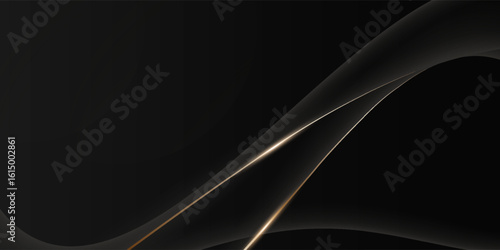 Abstract modern design black background with luxury golden elements vector illustration.