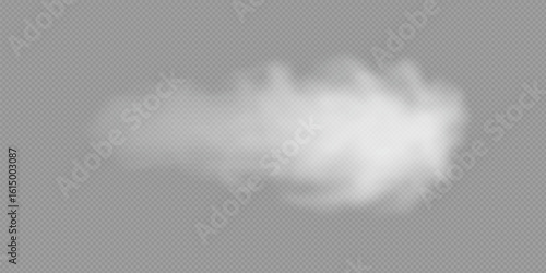 Fog or smoke isolated transparent special effect. White vector cloudiness, mist or smog background. Vector illustration