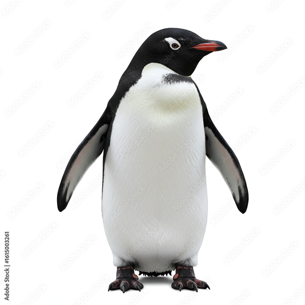 Obraz premium Cute penguin standing upright with distinctive black and white coloring