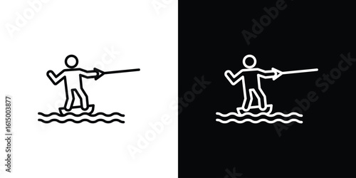 Wakeboarding icon vector illustration - high quality black style vector icons