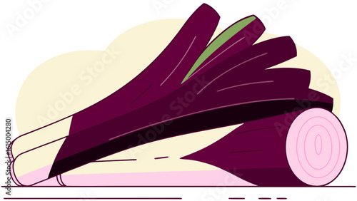 Fresh, vibrant leeks arranged artistically against a soft backdrop.