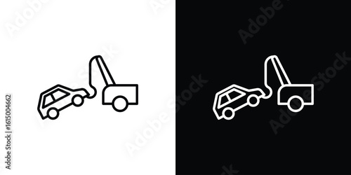 Towed car icon vector illustration - high quality black style vector icons