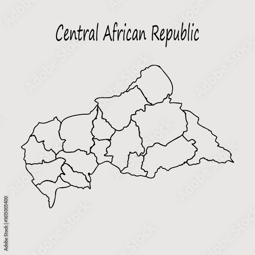 Doodle Map of Central African Republic With States