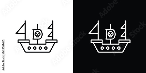 Pirate ship icon vector illustration - high quality black style vector icons
